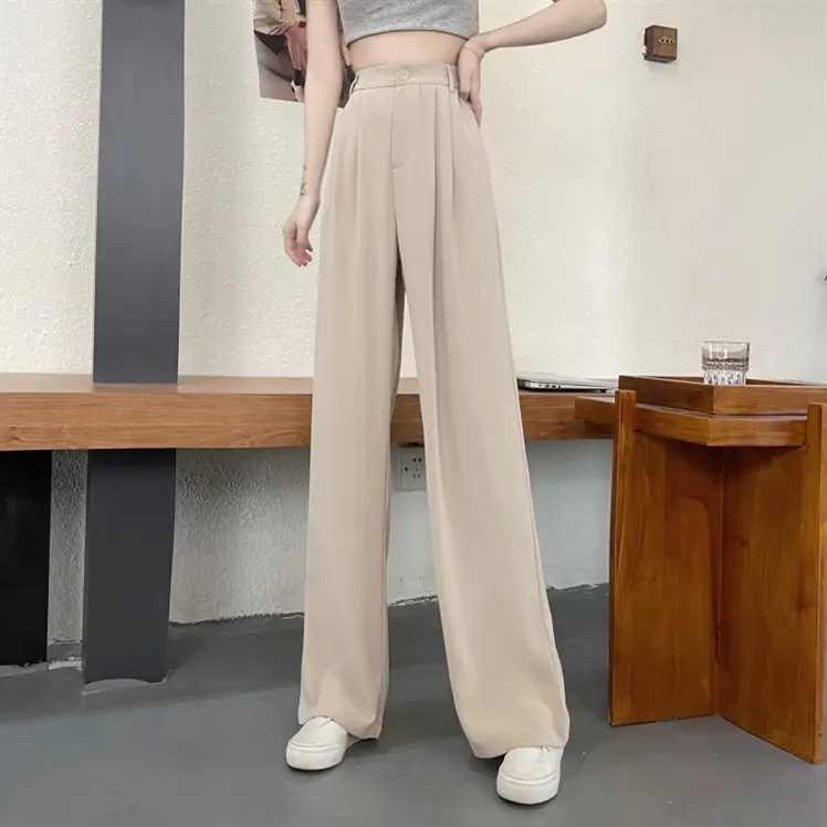 Women's 2022 Summer Loose Wide Leg Pants Grey — feature 10