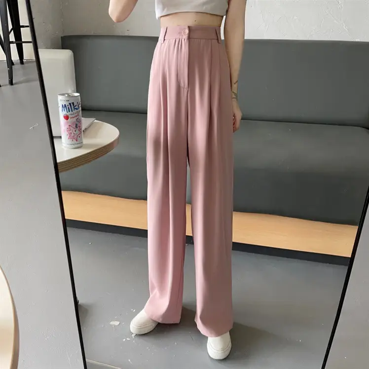 Women's 2022 Summer Loose Wide Leg Pants Grey — feature 12