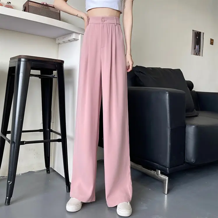 Women's 2022 Summer Loose Wide Leg Pants Grey — feature 13