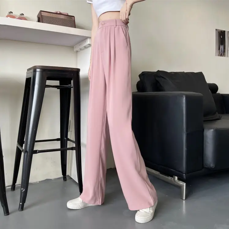 Women's 2022 Summer Loose Wide Leg Pants Grey — feature 14