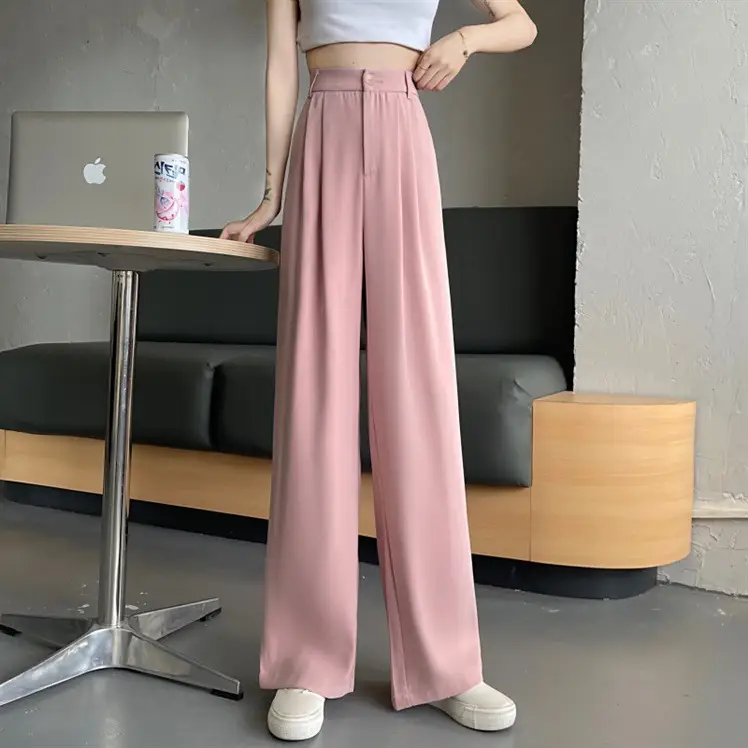 Women's 2022 Summer Loose Wide Leg Pants Grey — feature 15
