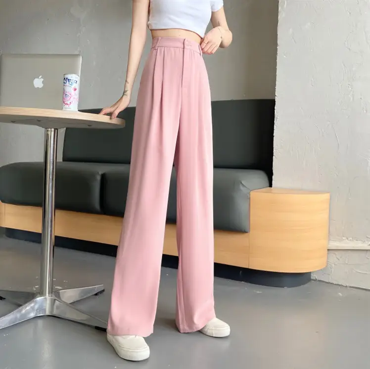 Women's 2022 Summer Loose Wide Leg Pants Grey — feature 16