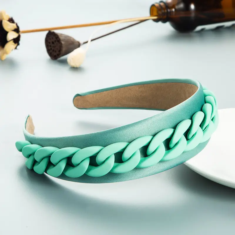 Teal Braided Wide Headband for Women