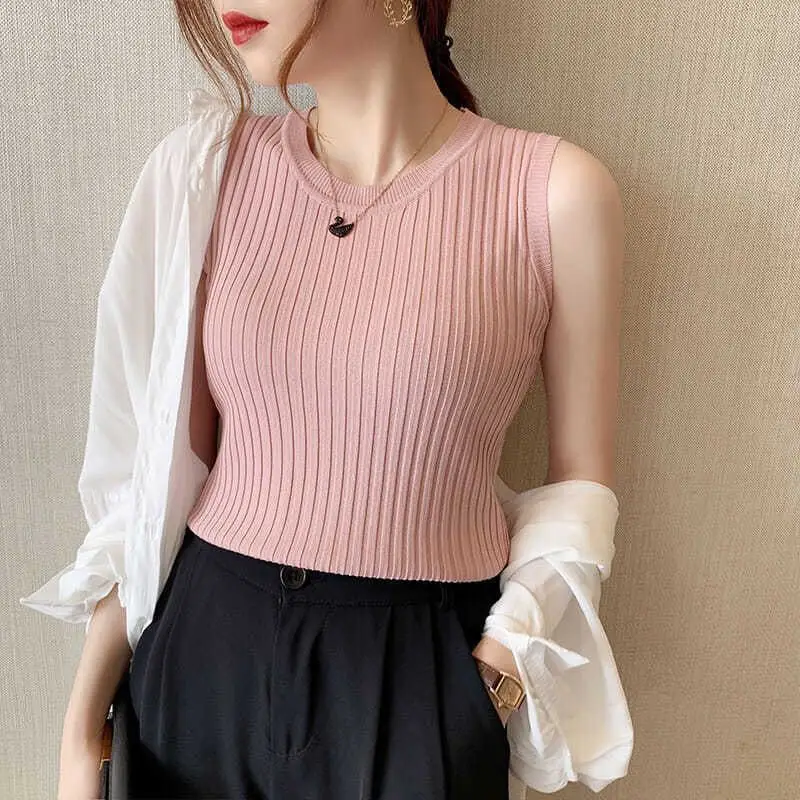 Summer Women's Knitted Sleeveless Vest Top - Image 10