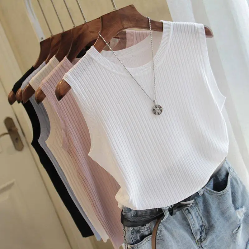 Summer Women's Knitted Sleeveless Vest Top - Image 12