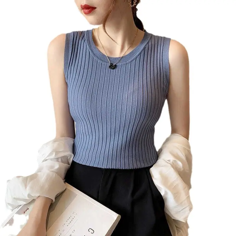 Summer Women's Knitted Sleeveless Vest Top - Image 13