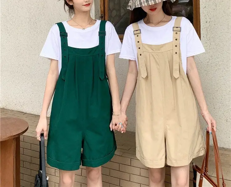 Women's Beige Cargo Shorts with Suspenders & Multiple Pockets — feature 13