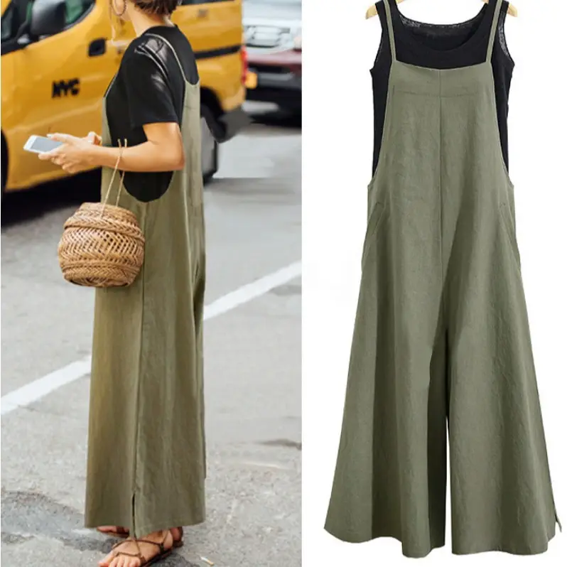 Wide Leg Pants Casual One-Piece Set for Women Black