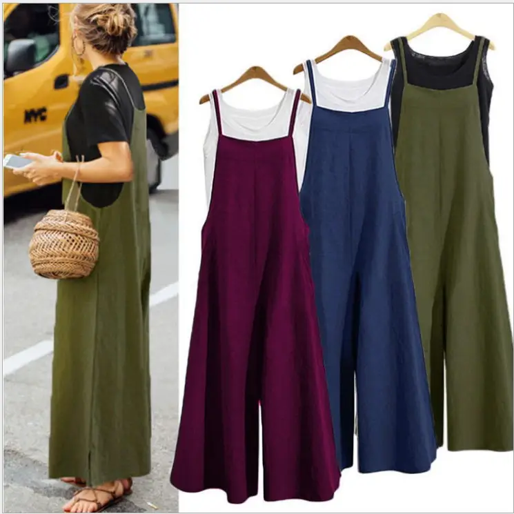 Wide Leg Pants Casual One-Piece Set for Women Black