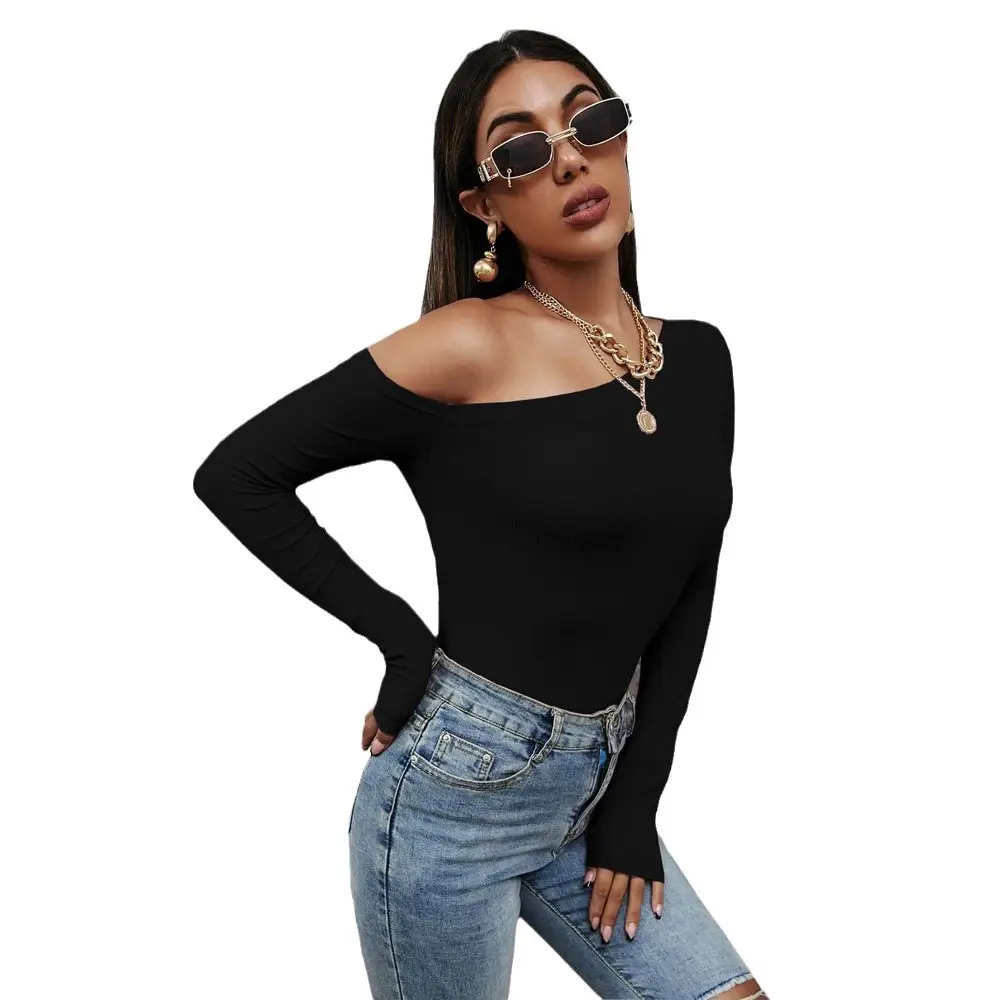 2026 Off-Shoulder Long Sleeve Knitted Top - Image 5