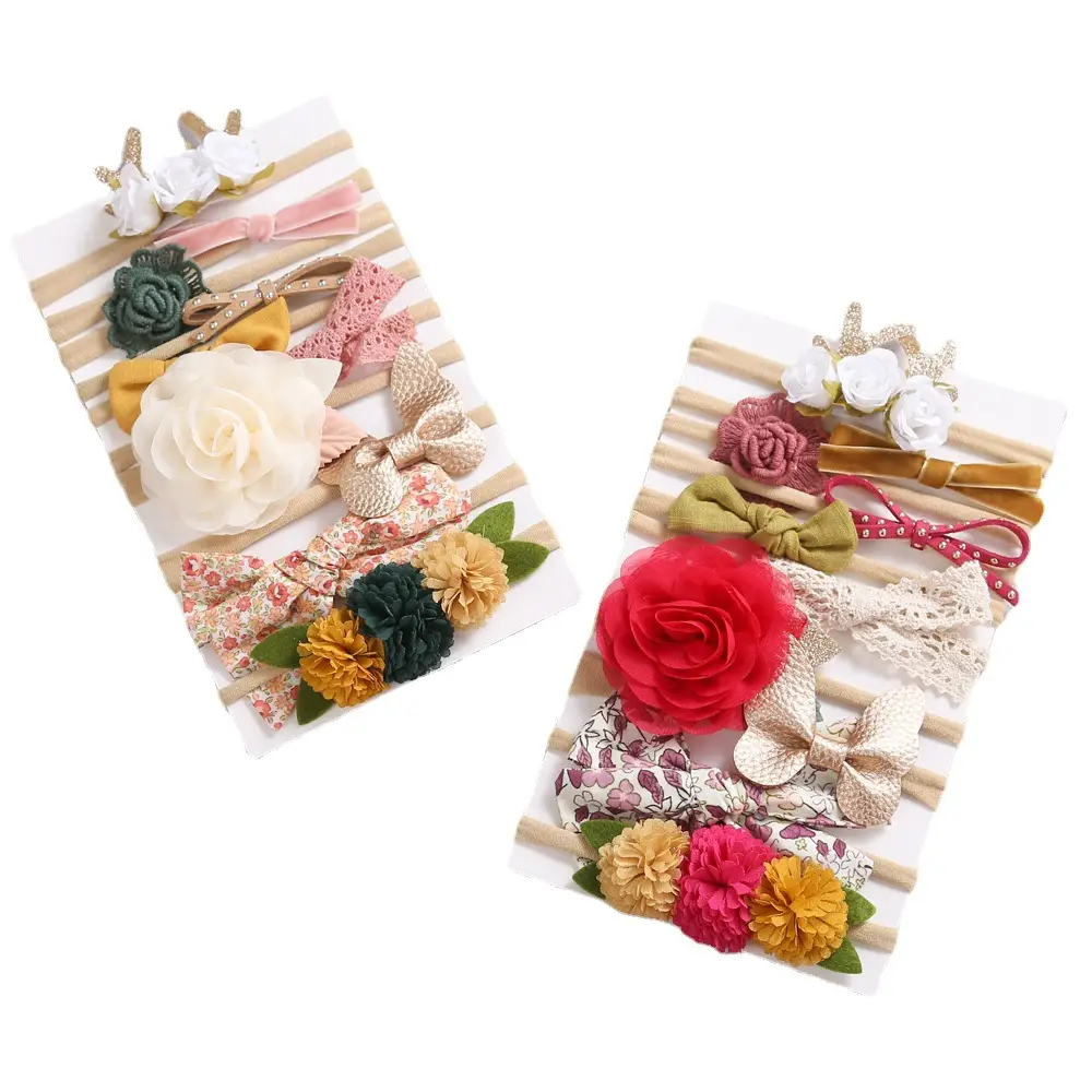 New Children's Hair Bow Set 10 Pcs Multicolor Soft Hair Band - Image 5