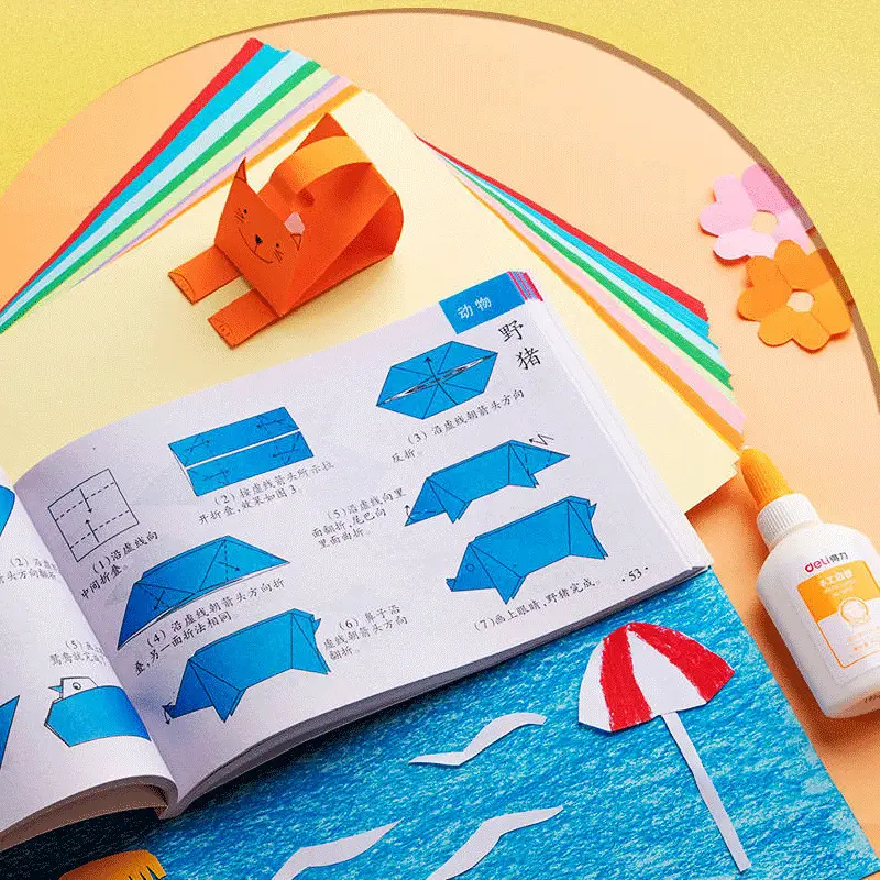 Origami Color Paper Set for Kids Cardboard Paper Cutting