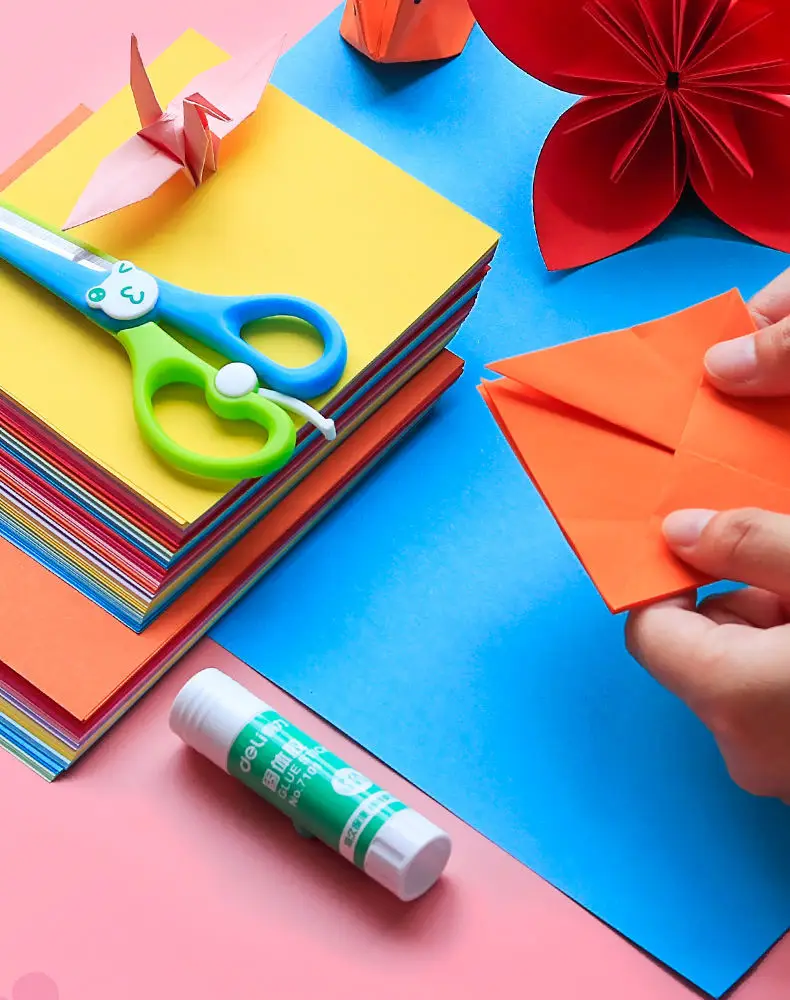 Origami Color Paper Set for Kids Cardboard Paper Cutting — feature 28