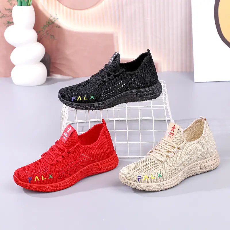 Women Beige Mesh Running Shoes 2025 Summer - Image 6