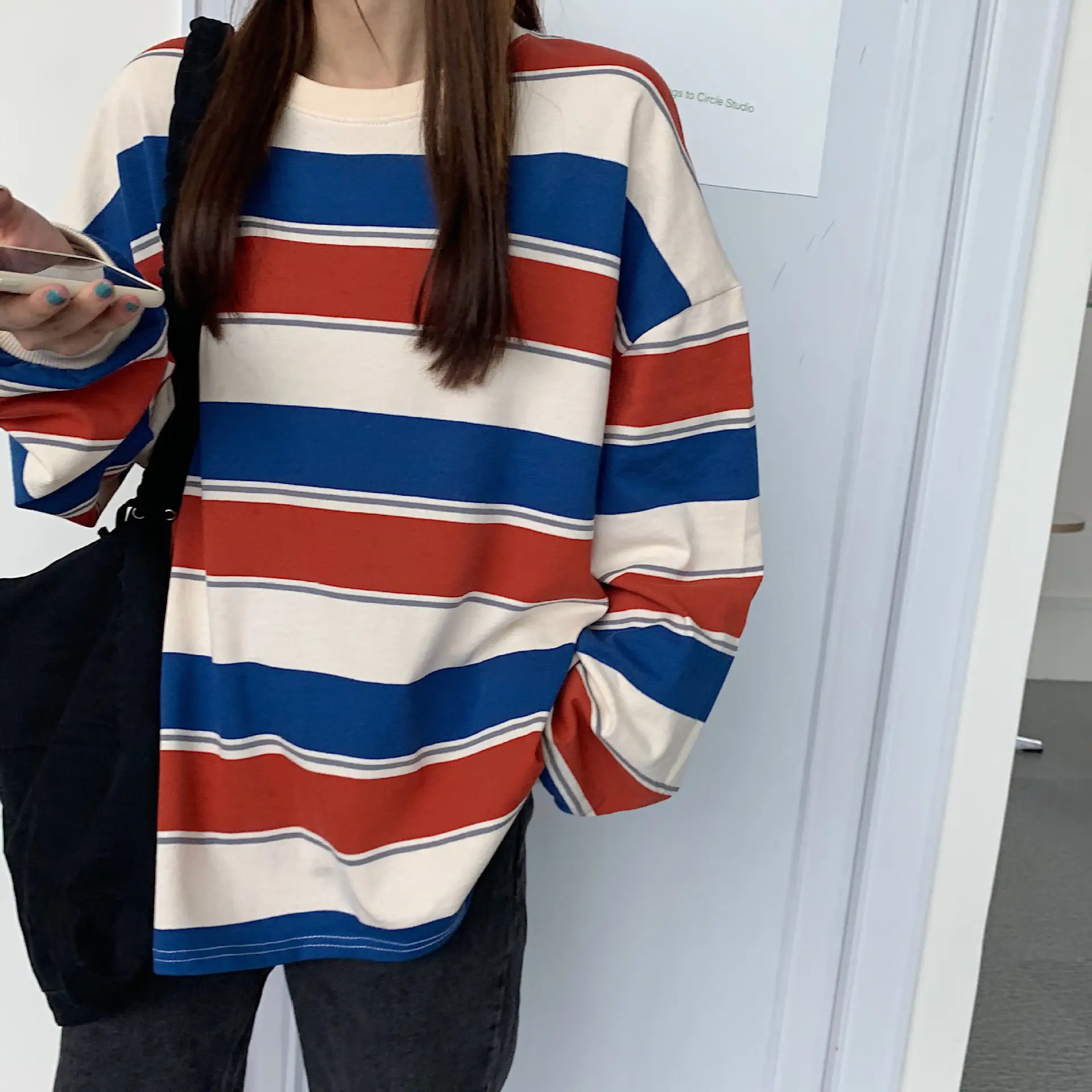 Women Striped Long Sleeve T-Shirt 2021 Spring Autumn — feature 2