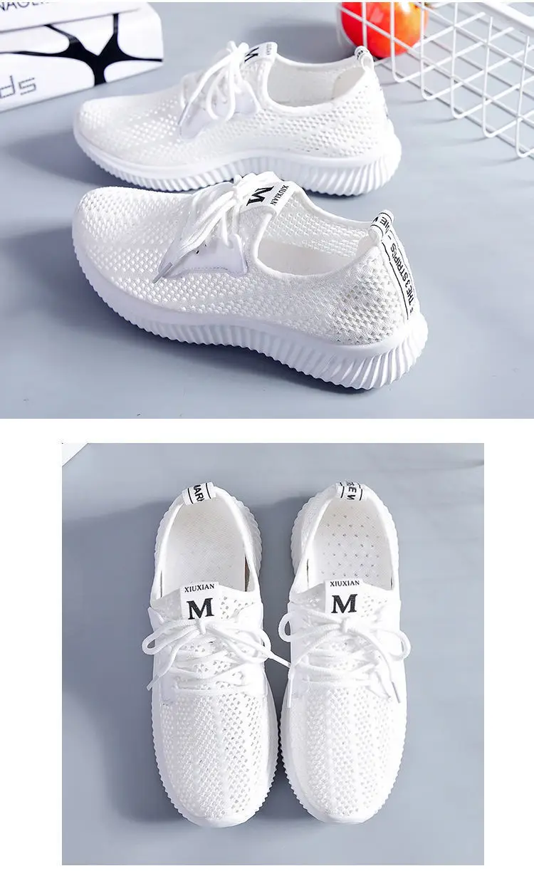 Summer Sports Shoes for Women, Fly-Knit Breathable Casual Foreign Trade Cross-Border Lightweight Soft-Soled Fitness Running Shoes with Breathable Hollow Design — feature 22