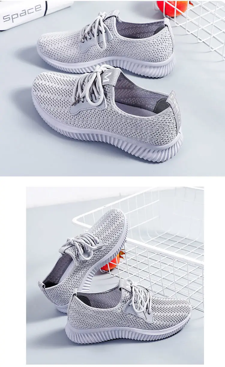 Summer Sports Shoes for Women, Fly-Knit Breathable Casual Foreign Trade Cross-Border Lightweight Soft-Soled Fitness Running Shoes with Breathable Hollow Design — feature 26