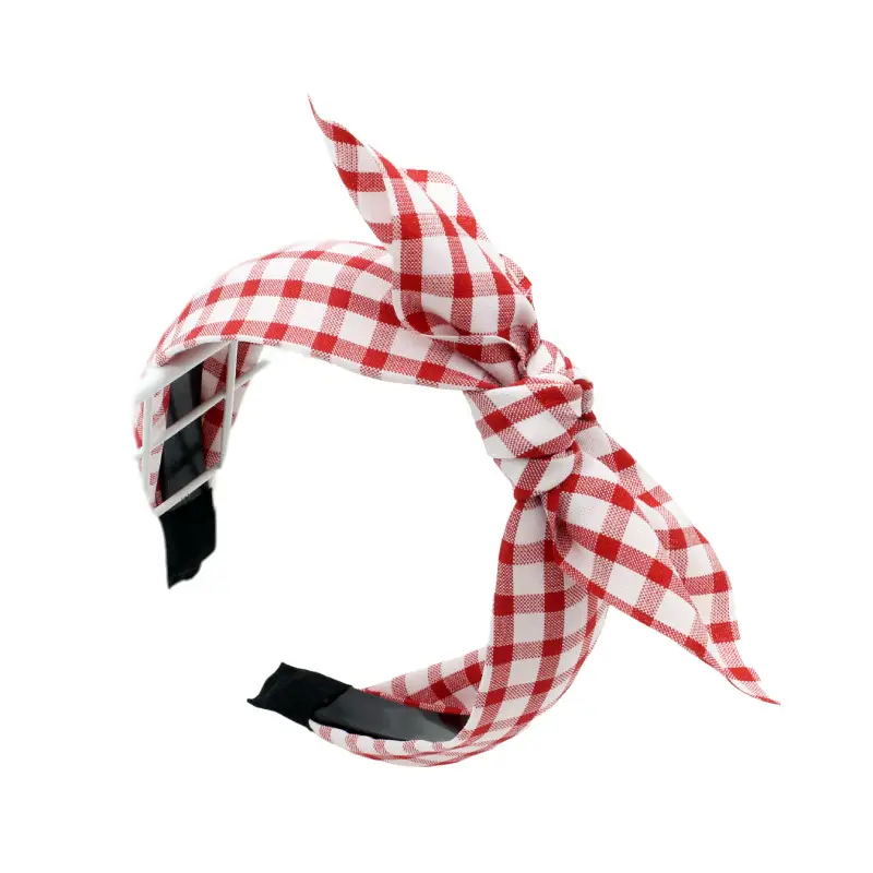 Vintage Checkered Bow Hair Accessory for Women - Image 6