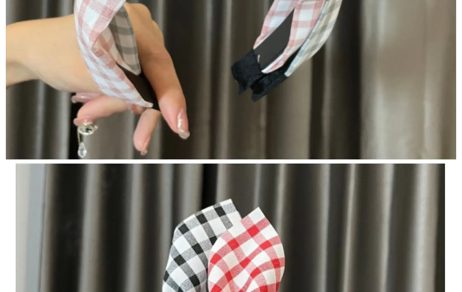 Vintage Checkered Bow Hair Accessory for Women — feature 14