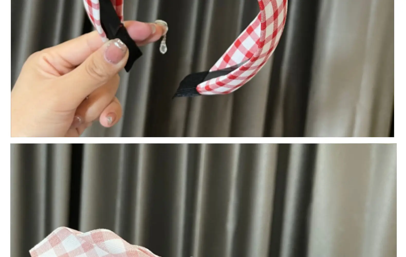 Vintage Checkered Bow Hair Accessory for Women — feature 17