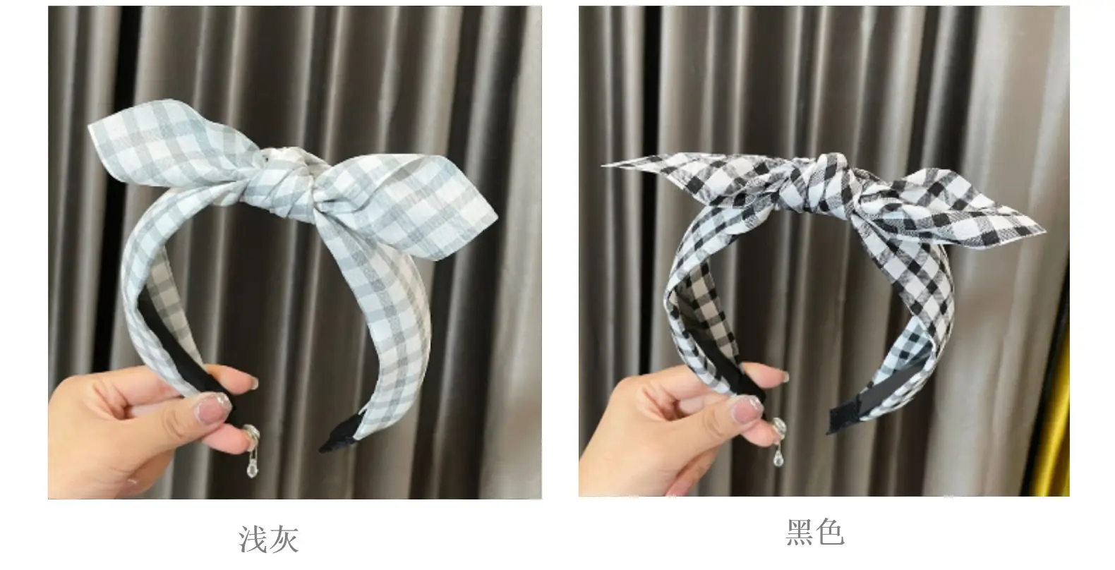 Vintage Checkered Bow Hair Accessory for Women — feature 8