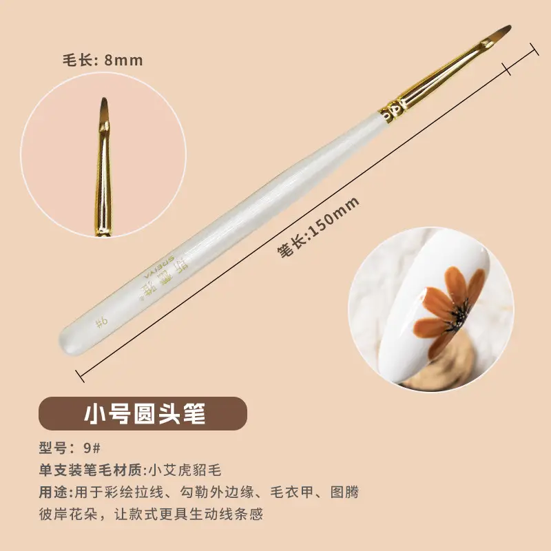 Mink Nail Pen Set for Nail Art & Painting Tools