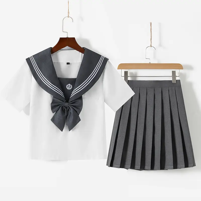 Gray Pleated Sailor Skirt for JK School - Image 9