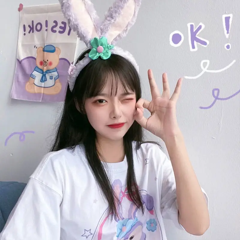 Plush Rabbit Hairband for Women Cartoon Cute Korean Ballet - Image 9