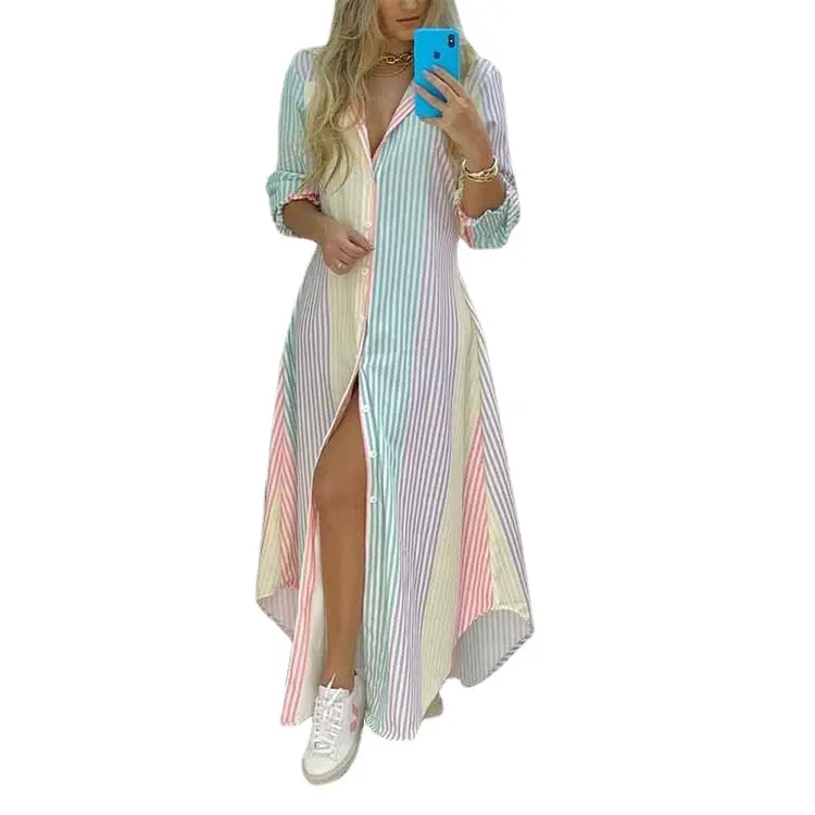 2026 Spring Printed Long Skirt Shirt for Women - Image 11
