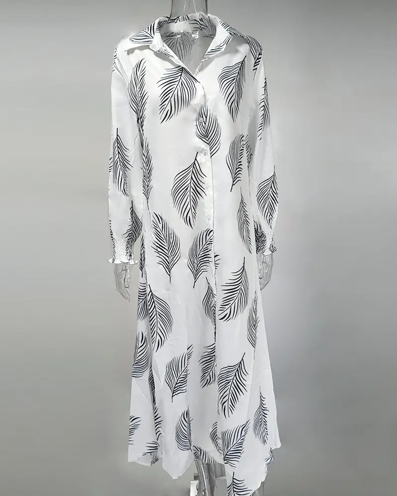2026 Spring Printed Long Skirt Shirt for Women — feature 16