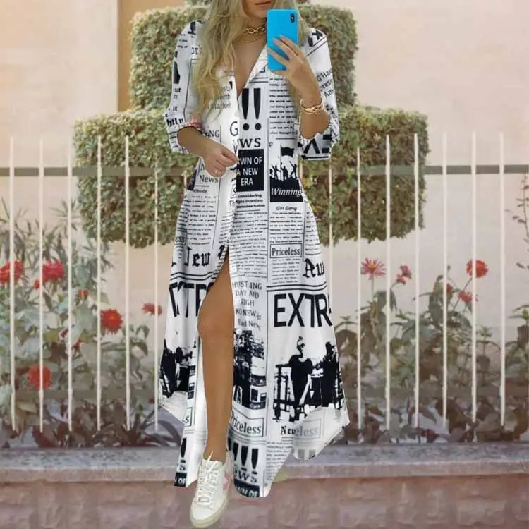 2026 Spring Printed Long Skirt Shirt for Women — feature 3
