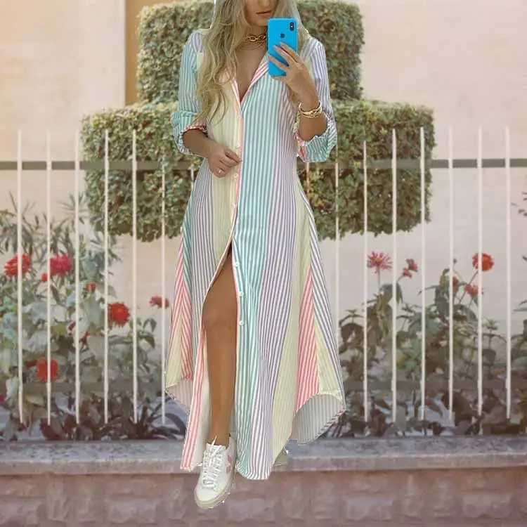 2026 Spring Printed Long Skirt Shirt for Women — feature 8