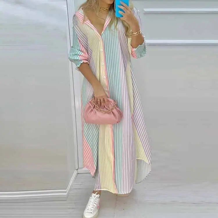 2026 Spring Printed Long Skirt Shirt for Women — feature 9