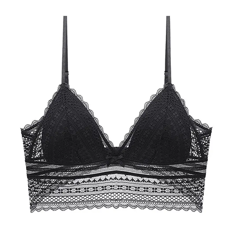 Breathable Lace U-Shaped Backless Bra for Women, Ultra-Thin, Wire-Free Triangle Cup Bra, French Style Lingerie