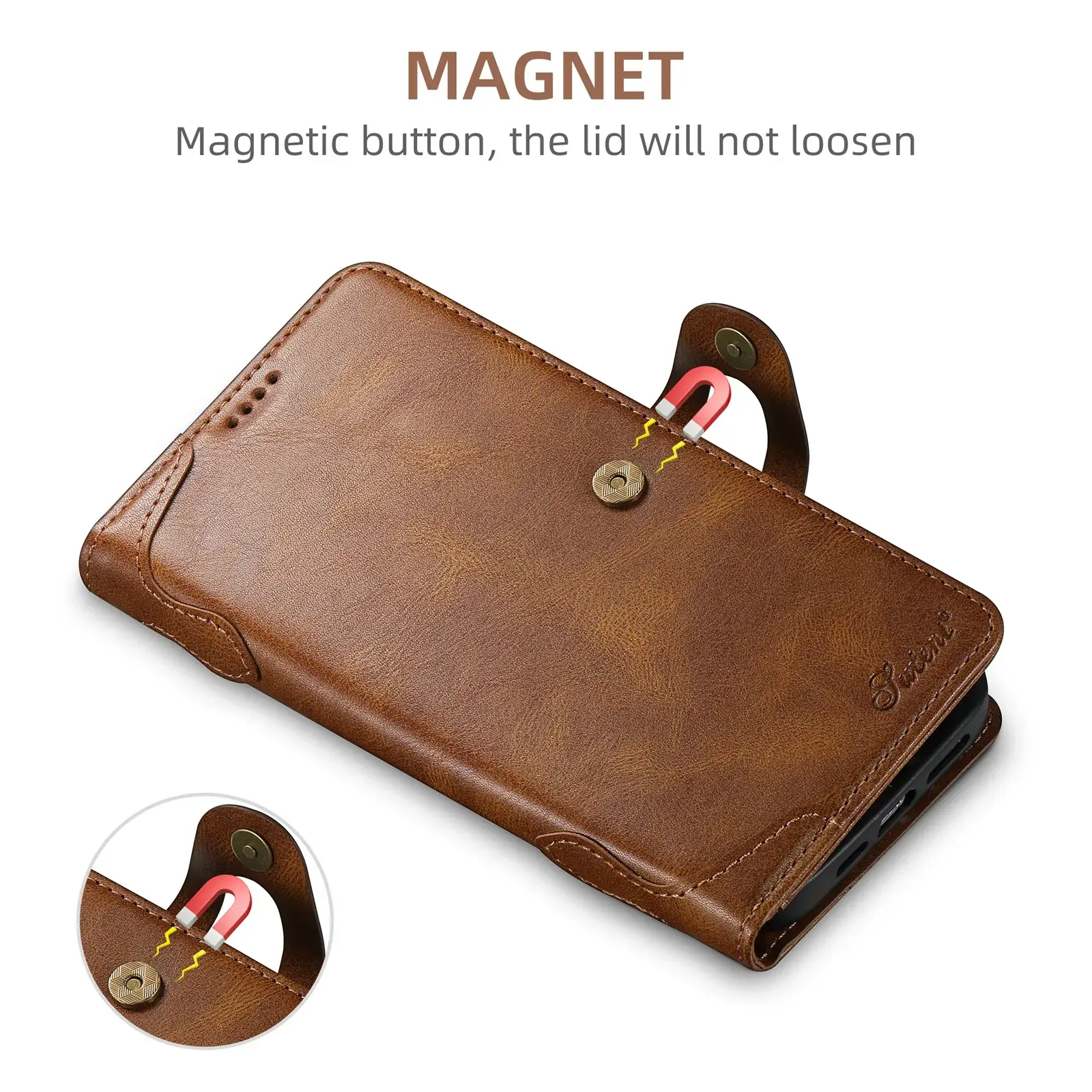 Apple iPhone 16 Pro Max Leather Wallet Case Red