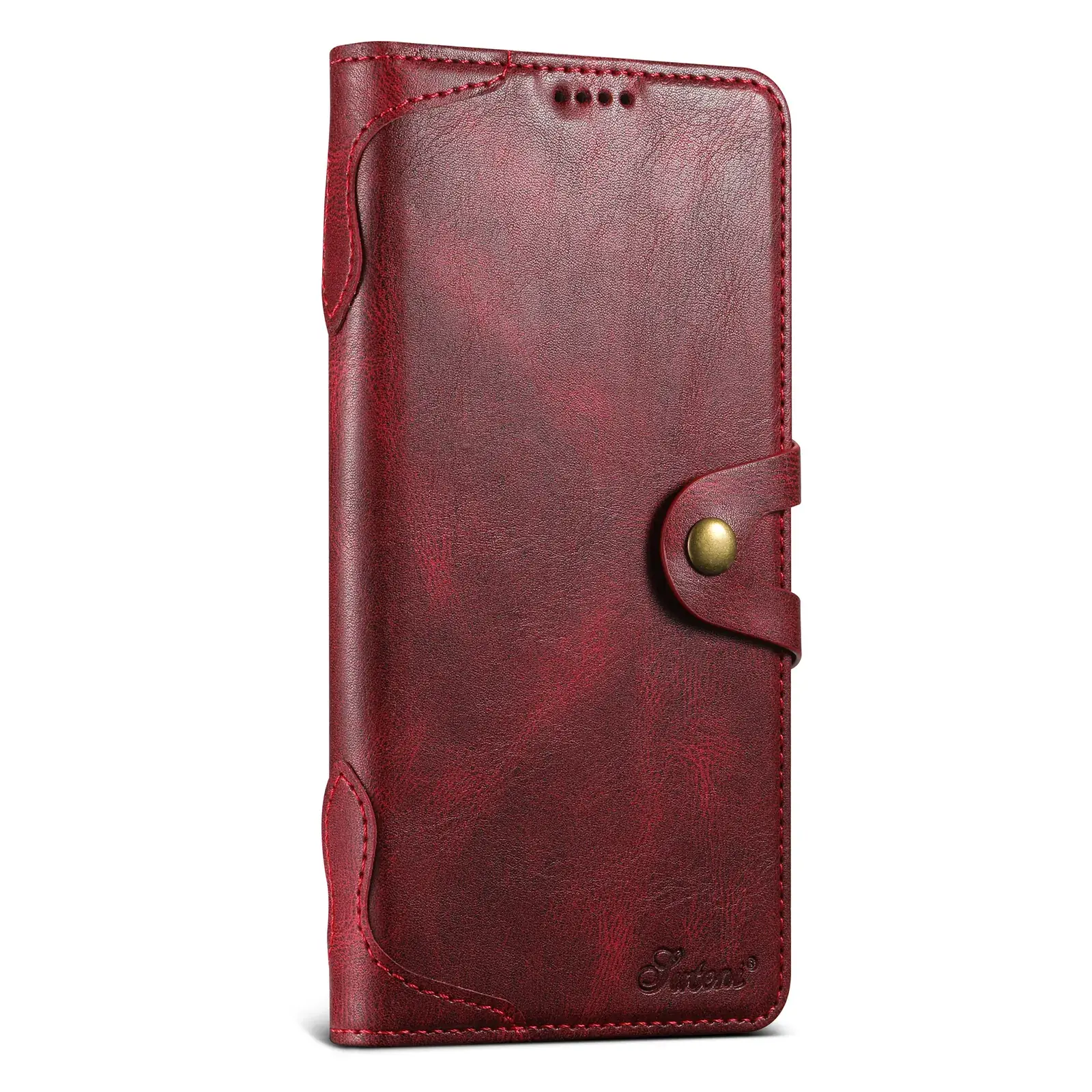 Apple iPhone 16 Pro Max Leather Wallet Case Red