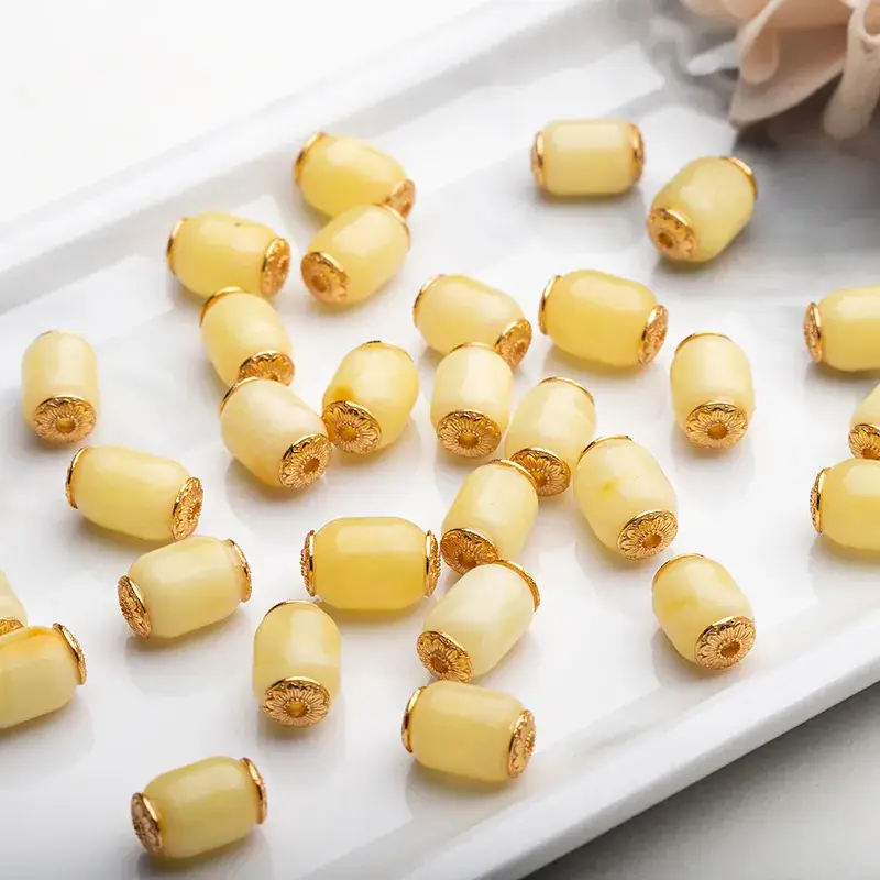 Natural Amber Beeswax Carved Beads for DIY Jewelry - Image 9