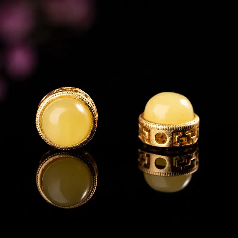 Natural Amber Beeswax Carved Beads for DIY Jewelry - Image 5