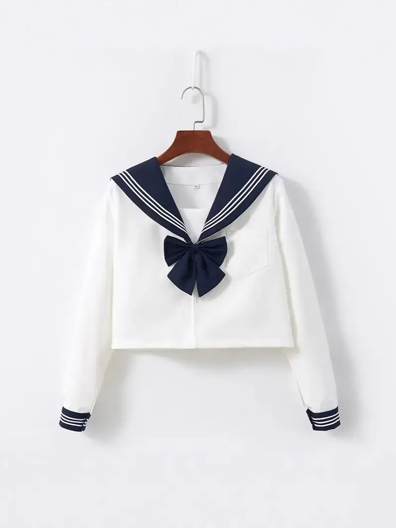 JK School Suit Blue Collar White Sailor Skirt Set - Image 15