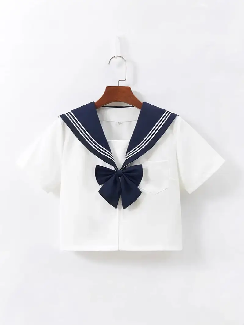 JK School Suit Blue Collar White Sailor Skirt Set - Image 16
