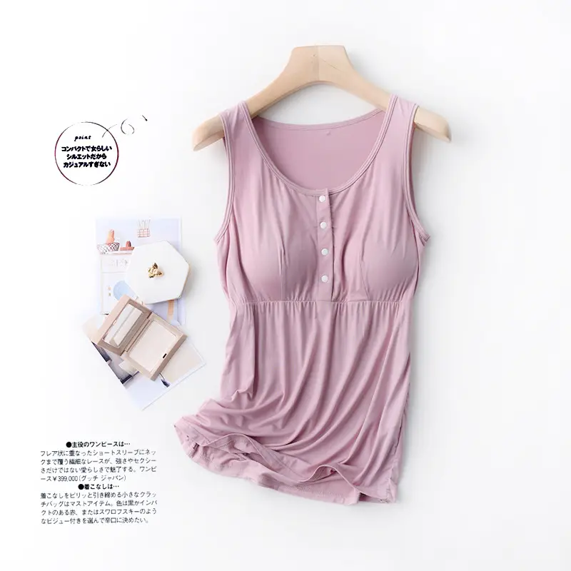 Breastfeeding Vest Maternity Sleepwear Set Summer Sleeveless