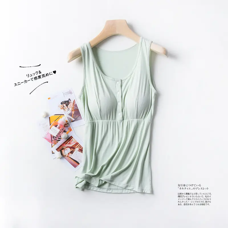 Breastfeeding Vest Maternity Sleepwear Set Summer Sleeveless