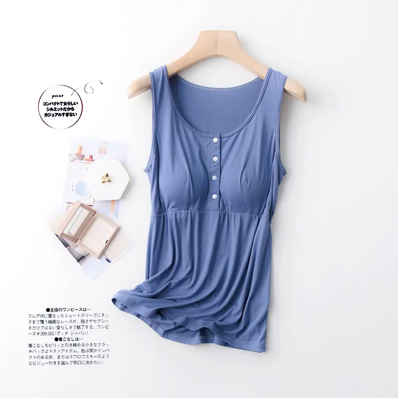 Breastfeeding Vest Maternity Sleepwear Set Summer Sleeveless