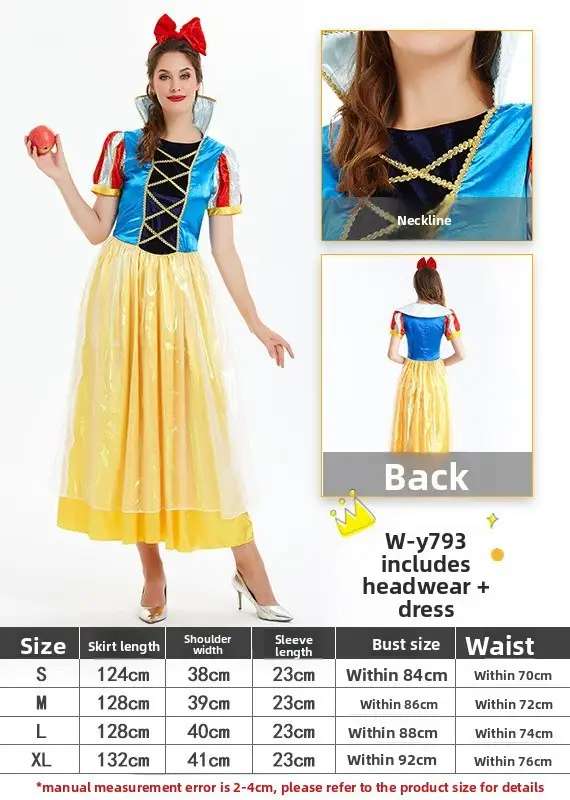 Snow White Princess Dress for Girls 128cm Size - Image 12