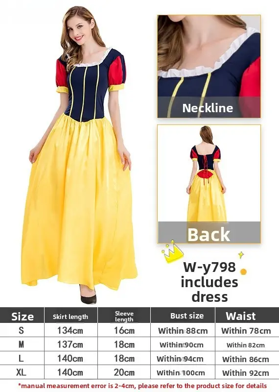 Snow White Princess Dress for Girls 128cm Size - Image 15