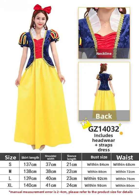 Snow White Princess Dress for Girls 128cm Size - Image 23