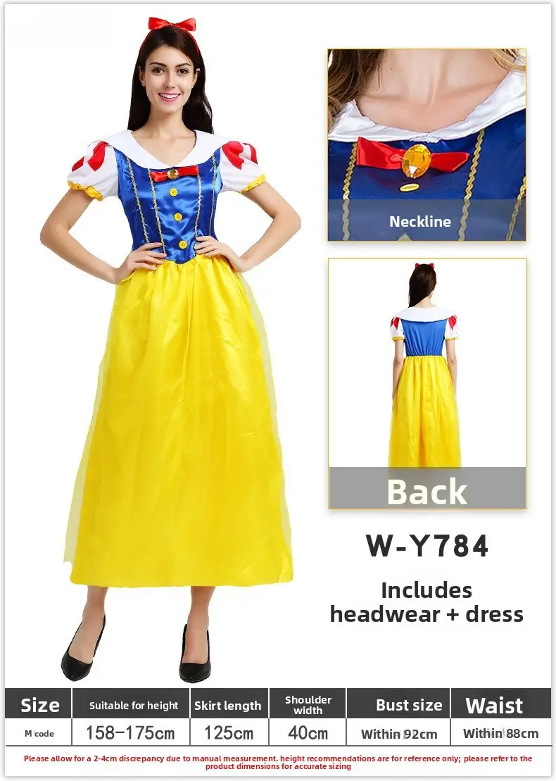 Snow White Princess Dress for Girls 128cm Size - Image 27