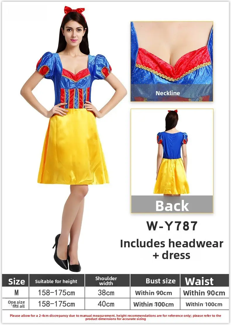 Snow White Princess Dress for Girls 128cm Size - Image 28