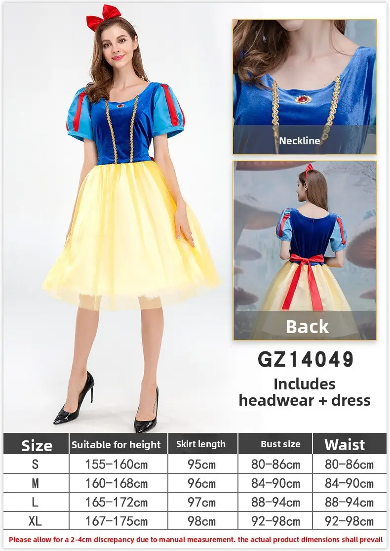 Snow White Princess Dress for Girls 128cm Size - Image 42