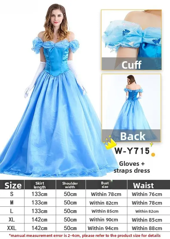Snow White Princess Dress for Girls 128cm Size - Image 50